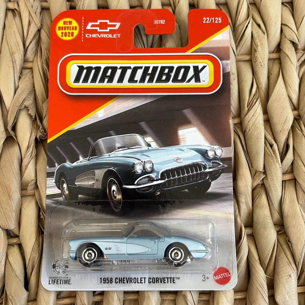 1958 Chevrolet Corvette Blue 58 Chevy Vette Convertible Matchbox Car 2026 New